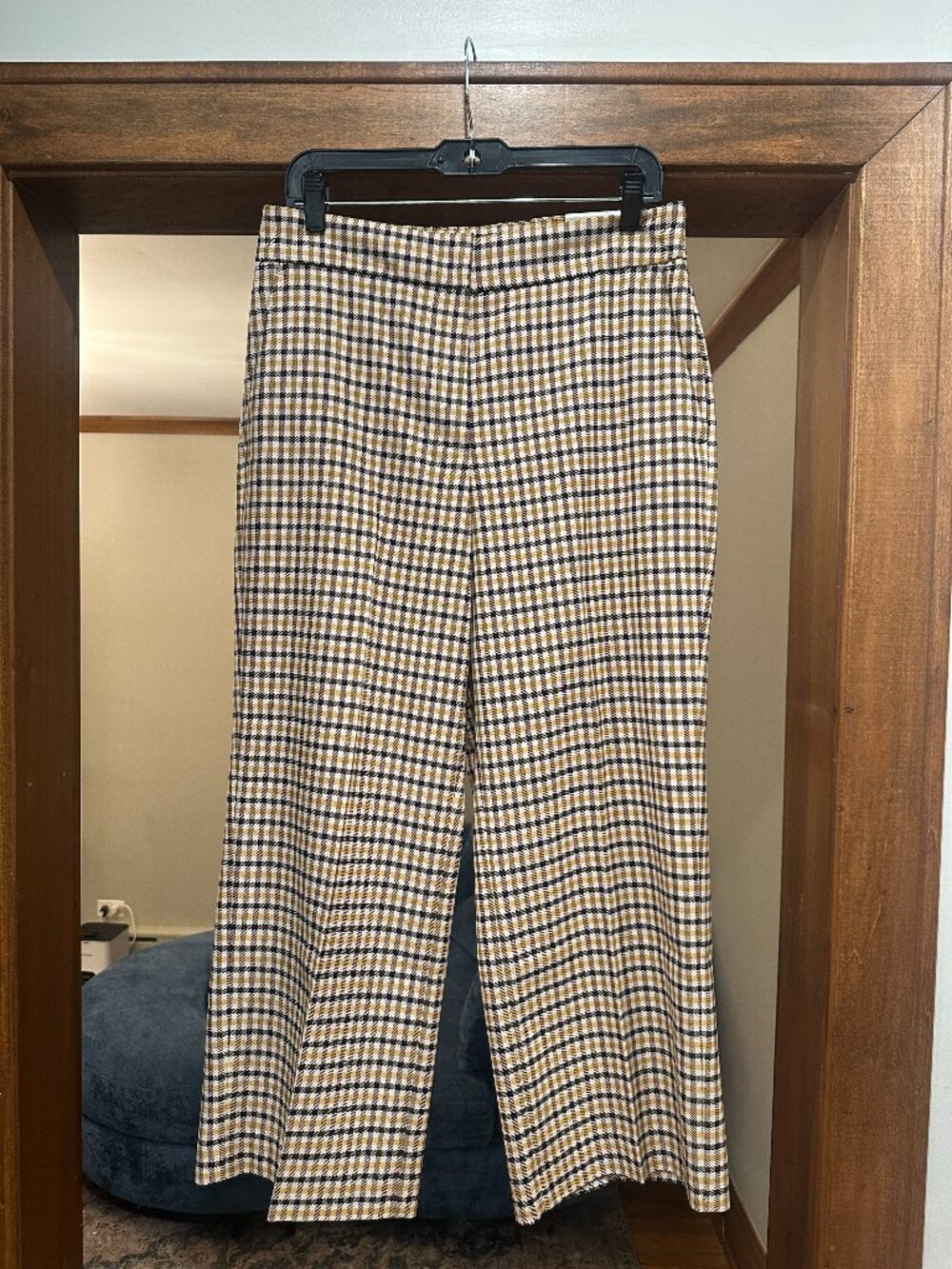 Ann Taylor The Slim Wide-Leg High Rise Plaid Pant, Size 8 NWT